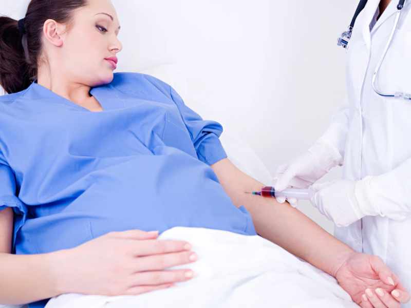 doctor takes blood analysis from vein from pregnant woman 186202 1073